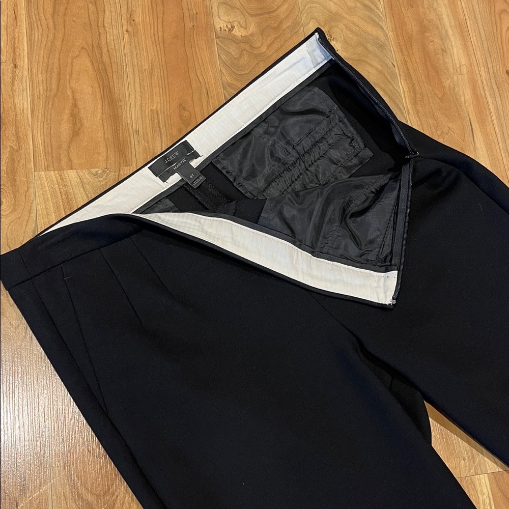 Like NEW! J. Crew Black wool blend Martie side zip ankle pants size 8 - Picture 5 of 12